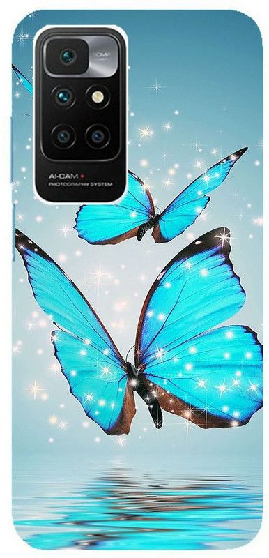 KIZIN Back Cover for Redmi 10 Prime  (Blue, White)