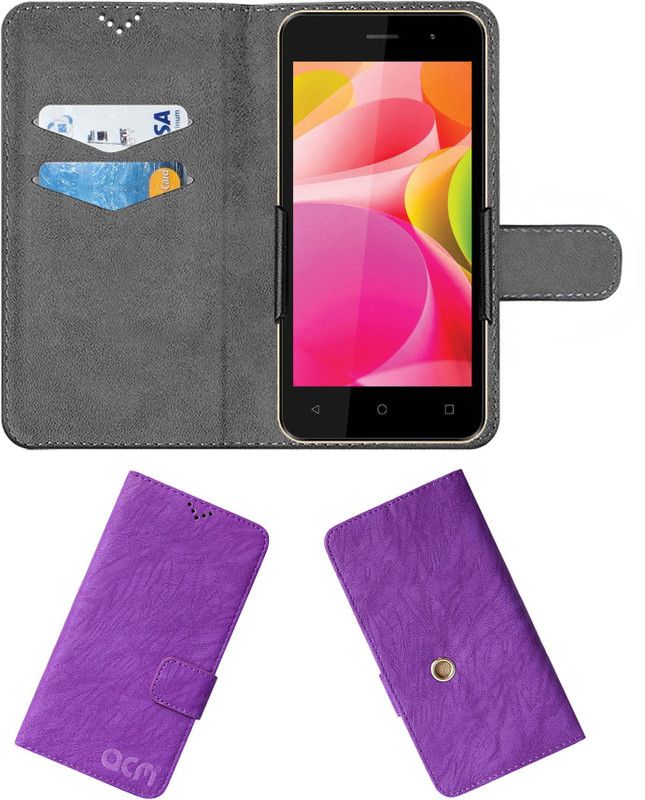ACM Flip Cover for M-Tech Eros Power  (Purple, Cases with Holder, Pack of: 1)