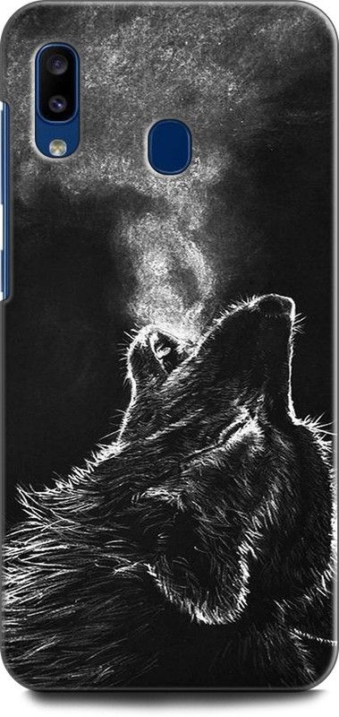 Afterglow Back Cover for SAMSUNG Galaxy A20 GRAY WOLF, HOWL, MOON, WOLF  (Multicolor, Shock Proof, Pack of: 1)