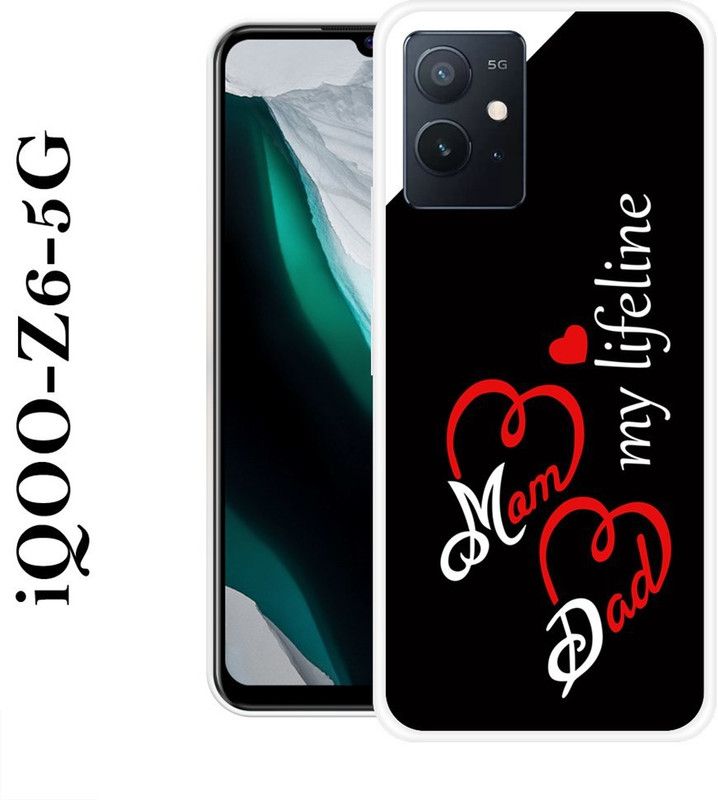 KLC Back Cover for IQOO Z6 5G  (Black, White, Grip Case, Silicon)