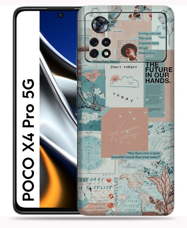 WeCre8 Skin's Xiaomi Poco X4 Pro 5G Mobile Skin  (Wallpaper Asthetic Multicolor Mobile Skin)