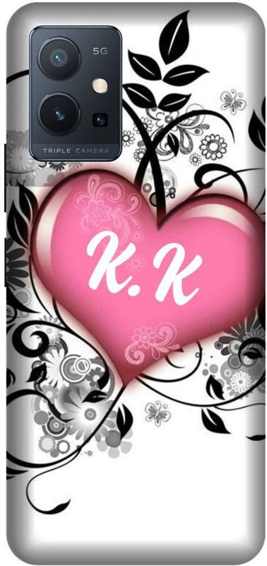 VS PRINT LINK Back Cover for VIVO T1 (5G) , V2141 ,KK, K LOVES K, KK NAME, KK Love Printed  (White, Hard Case, Pack of: 1)