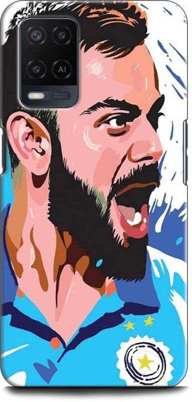 INDICRAFT Back Cover for OPPO A54, CPH2239 VIRAT KOHLI, SPORTS  (Multicolor, Dual Protection, Pack of: 1)