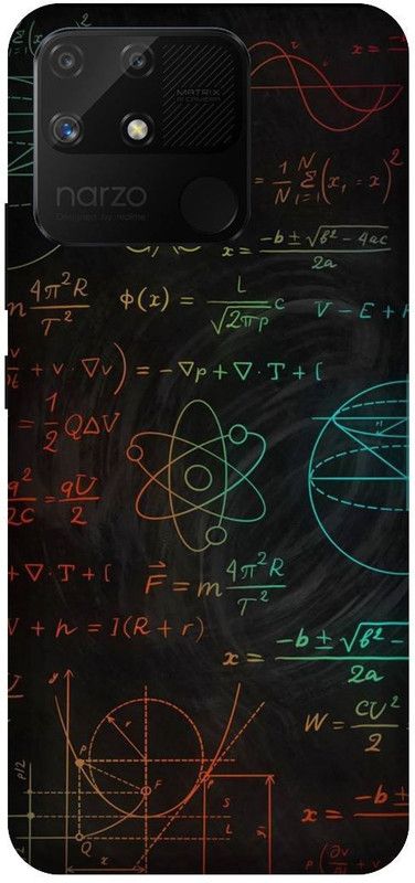 UMPRINT Back Cover for Realme Narzo 50A,RMX3430 Maths Study Formulas Printed Back Cover  (Multicolor, Shock Proof, Pack of: 1)