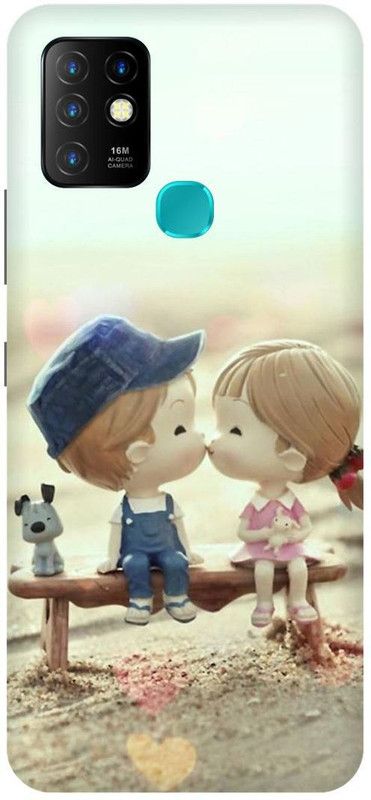 FIKORA Back Cover for Infinix Hot 10, X682B, LOVE, COUPLE, QUITE, VALENTINE, LOVERS  (Multicolor, Hard Case, Pack of: 1)