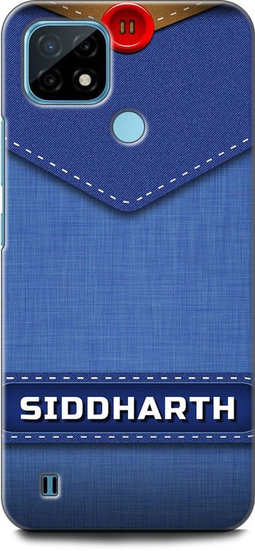 WallCraft Back Cover for Realme C21, RMX3201 SIDDHARTH NAME, S LETTER, BLUE, JEANS, ALPHABET, DESIGN  (Multicolor, Dual Protection, Pack of: 1)