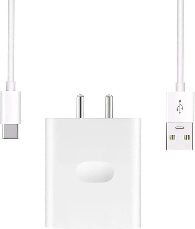 shopbucket 33 W NA 4 A Mobile 33W 4A WARP/VOOC/SUPERDART Charger Made in India Adaptor with Type-C Devices 016 Charger with Detachable Cable  (White, Cable Included)