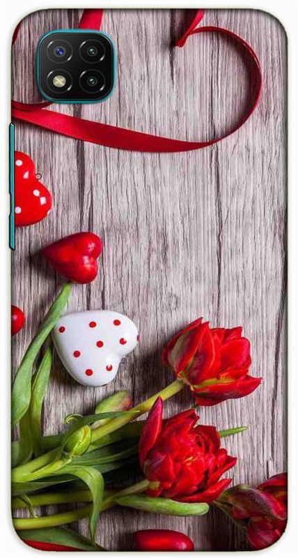 iprinto Back Cover for Poco C3 Flower Back Cover  (Red, Hard Case)