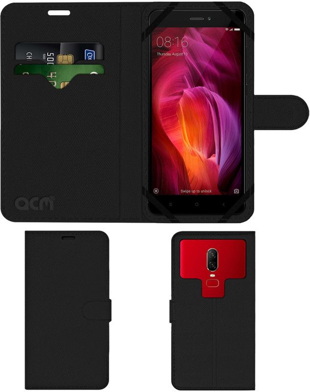 ACM Flip Cover for Mi Redmi Note 4  (Black, Cases with Holder)
