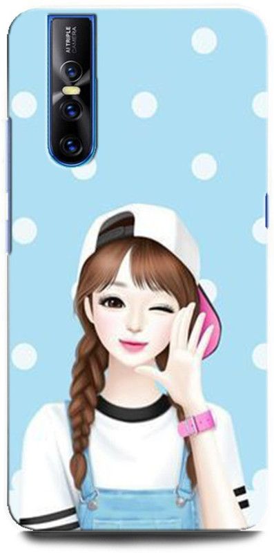ORBIQE Back Cover for ViVO V15 Pro 1818 MODERN, GIRL, GARDEN, NATURE, CUTE, LOVELY, BUTTERFLY  (Multicolor, Hard Case, Pack of: 1)