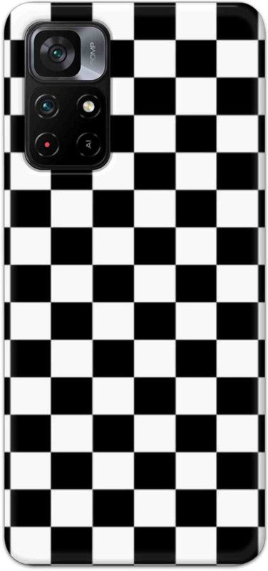 NDCOM Back Cover for POCO M4 Pro 5G Black And White Color Blocks Printed  (Multicolor, Hard Case, Pack of: 1)