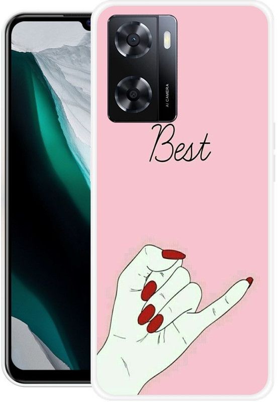 JATLAND Back Cover for Oppo A57 2022  (Pink, White, Grip Case, Silicon)