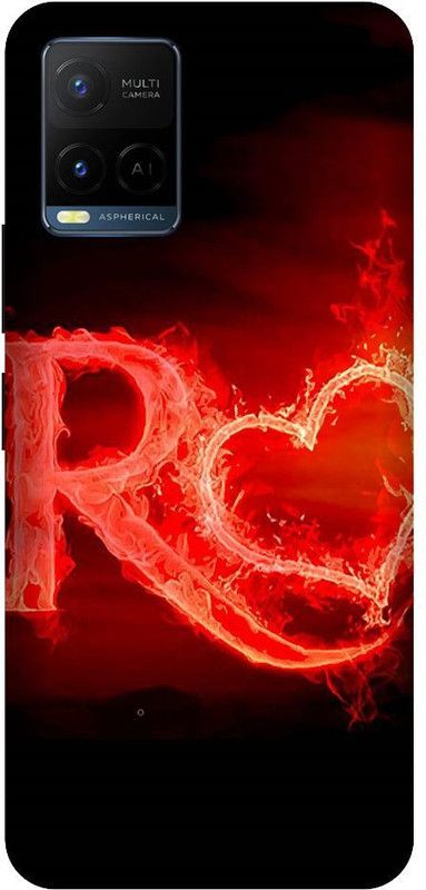 BYXIS Back Cover for Vivo Y21 R, R Letter, Alphabet, Design, R Love  (Multicolor, Shock Proof, Pack of: 1)
