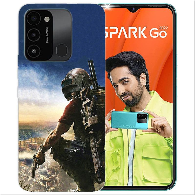 HANIRY Back Cover for Tecno Spark Go 2022 / KG5h mobile cover | Pubg | Designer | Print_627  (Multicolor, Flexible, Silicon, Pack of: 1)