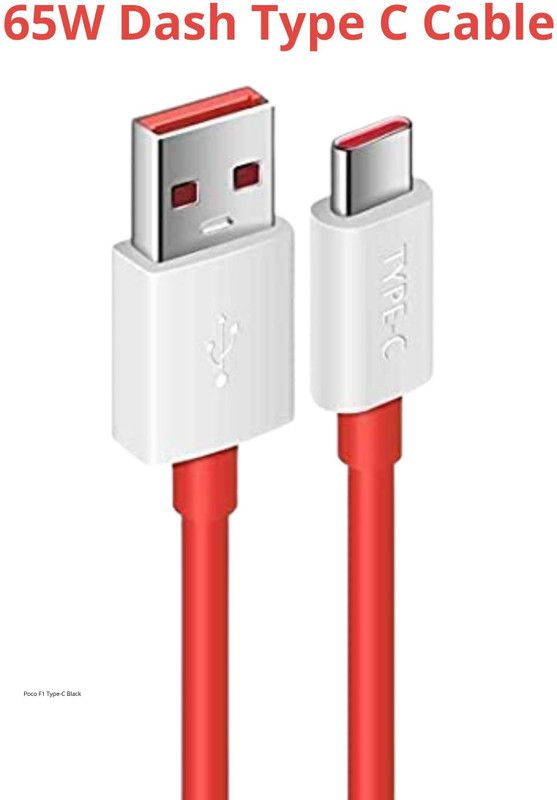 Smarter Buy MBM USB Type C Cable 1 m 65W/6.5A SUPER FAST CHARGING CABLE VOOC/DART/DASH/WARP/SUPERVOOC/SUPERDART/  (Compatible with OPPO/REALME/ONEPLUS, OPPO/REALME/ONEPLUS, Red, One Cable)