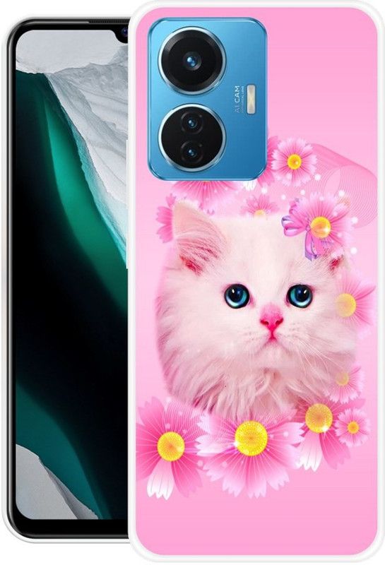 KLC Back Cover for IQOO Z6 44W  (Pink, White, Grip Case, Silicon)