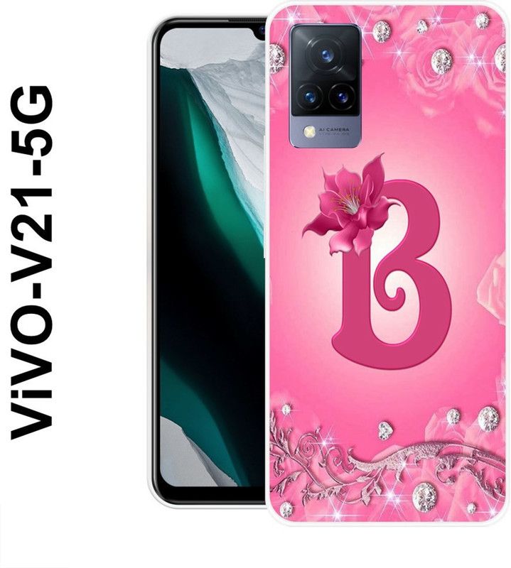 INDIALAND Back Cover for Vivo V21 5G  (Pink, Grip Case, Silicon)