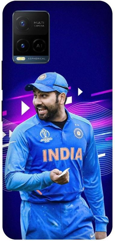 DIKRO Back Cover for vivo Y21T, V2135, ROHIT, SHARMA, INDIAN, PLAYER, MUMBAI, INDIANS  (Blue, Hard Case, Pack of: 1)