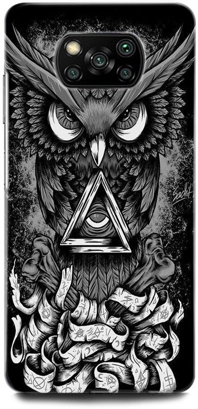 ORBIQE Back Cover for POCO X3 Pro MZB08T8IN OWL, TRIPPY, WORLD, EYE, USA, ILLUMINATI, MASONICO, OWL  (Multicolor, Hard Case, Pack of: 1)