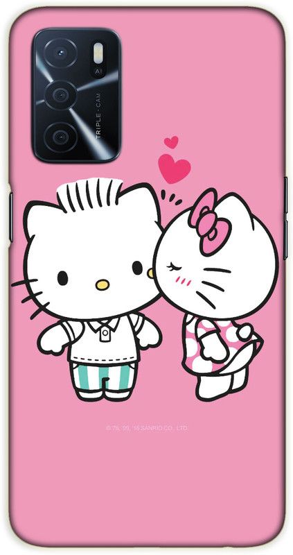 iprinto Back Cover for Oppo A53s 5G, Oppo A16 Hello Kitty Back Cover  (Pink, Hard Case, Pack of: 1)