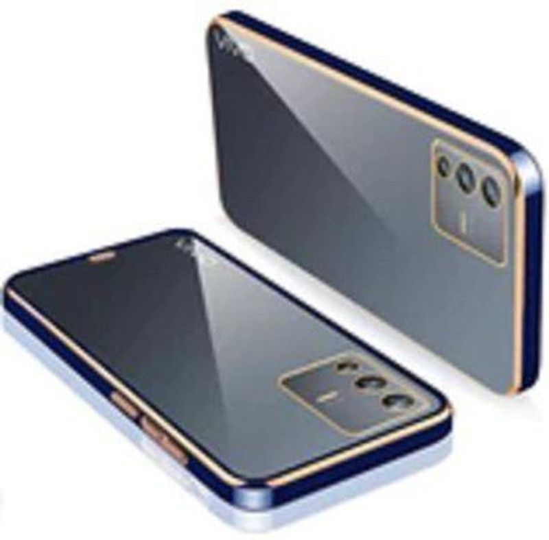 WoodForest Back Cover for vivo v23 pro 5g Chrome Case Silicone Electroplating TPU Transparent  (Blue, Shock Proof, Silicon, Pack of: 1)