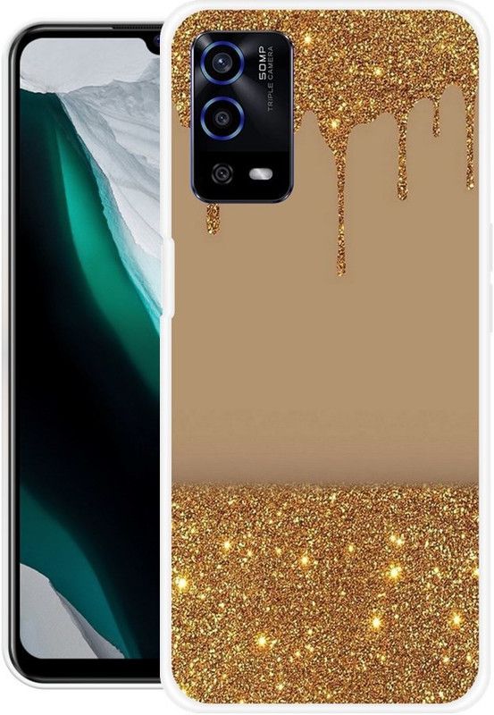 RJ14 (Online) Back Cover for OPPO A55 5G  (Gold, Beige, Grip Case, Silicon)