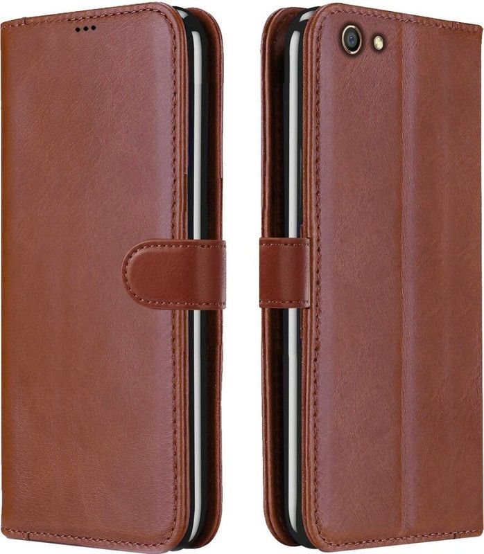 Juberous Flip Cover for Oppo F3  (Brown, Grip Case, Pack of: 1)