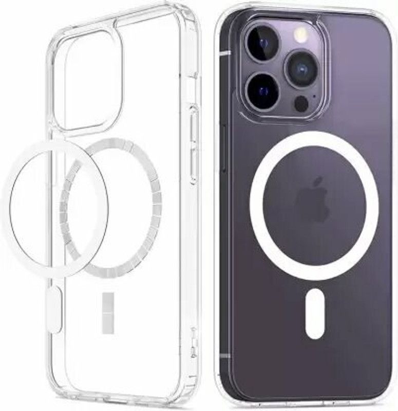 GEAR FOUR Back Cover for IPhone 14 pro case cover  (Transparent, Dual Protection, Silicon, Pack of: 1)