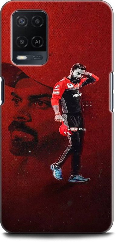 INDICRAFT Back Cover for OPPO A54, CPH2239 VIRAT KOHLI, ROYAL CHALLENGERS BANGLORE, PLAYER, SPORTS  (Multicolor, Dual Protection, Pack of: 1)