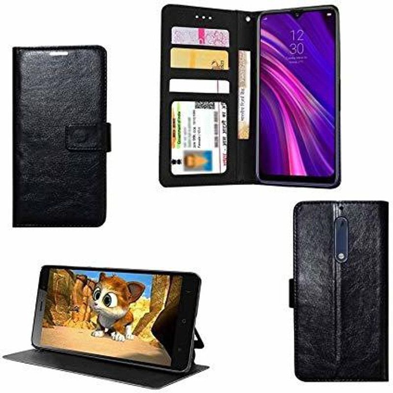 COVERBLACK Flip Cover for Nokia TA-1053 / Nokia 5  (Black, Magnetic Case, Pack of: 1)