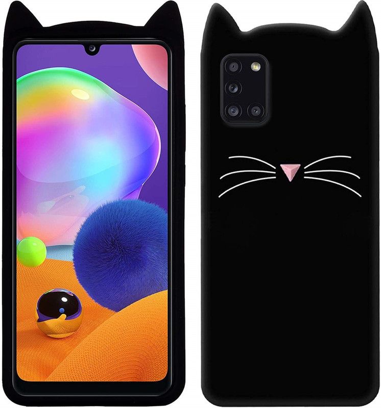 Deemoksh Back Cover for Samsung Galaxy A31  (Black, Flexible, Silicon)