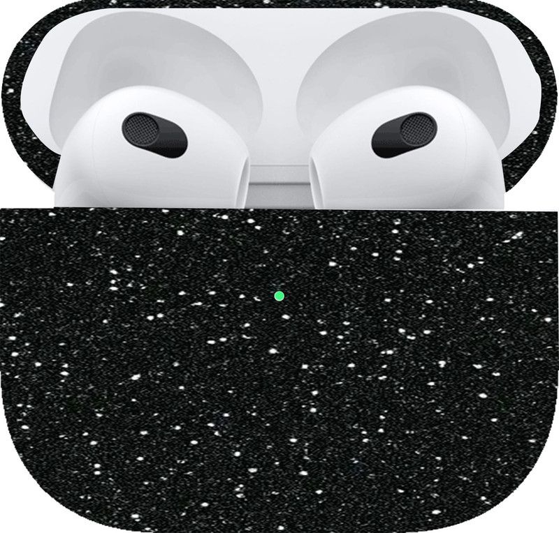 Skins HUB Black Glitter 1 Skin For Air Pods 3 Type-1, Black Glitter 1 Skin, Air Pods 3 Type-1 Mobile Skin  (Black Glitter 1 Skin With Super matte finish)