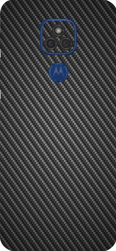 Mclaxa Black Carbon Fibre Mobile Back Skin., Black Carbon Fibre, MOTO E7 Plus Mobile Skin  (Black Carbon Fibre With Super Matte Finish.)