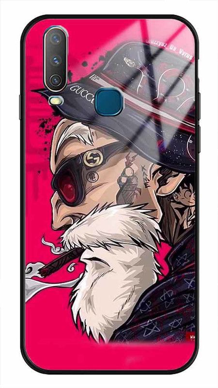 NDCOM Back Cover for VIVO Y17 Attitude Man Printed Glass Case  (Multicolor, Grip Case, Pack of: 1)