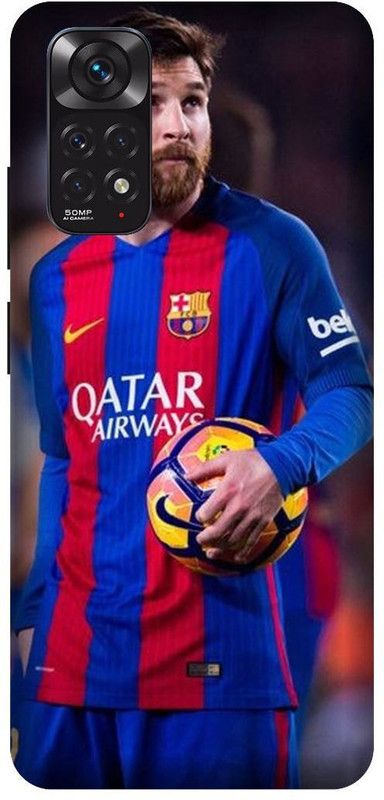 VS PRINT LINK Back Cover for Redmi Note 11 , 2201117TI ,Messi, Football,Printed back cover  (Blue, Hard Case, Pack of: 1)