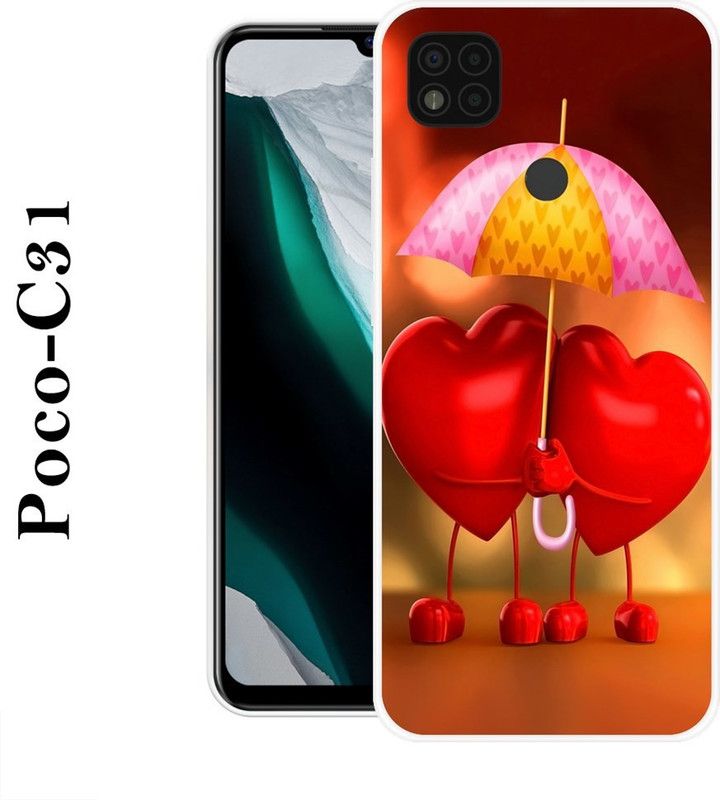 SIMAWAT Back Cover for Poco C31  (Multicolor, Grip Case, Silicon)