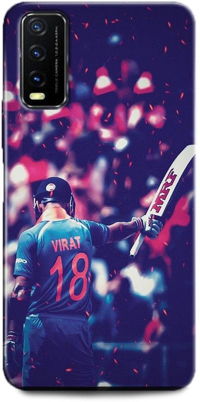 INDICRAFT Back Cover for Vivo Y12G, V2068 VIRAT KOHLI, CRICKET, INDIA, SPORTS  (Multicolor, Dual Protection, Pack of: 1)