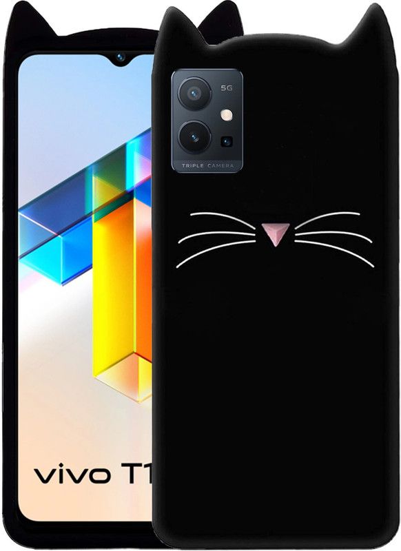 Wowcase Back Cover for vivo T1 5G, 3D Cute Doll, Cute Hello Kitty Case  (Black, 3D Case, Pack of: 1)
