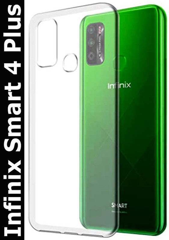 stroxy Back Cover for Infinix Smart 4 plus  (Transparent, Dual Protection, Silicon, Pack of: 1)