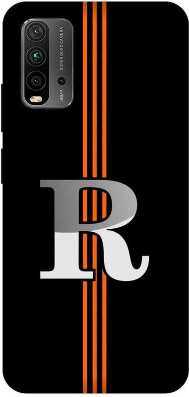 KARJUN Back Cover for Redmi 9 Power, R text Black Printed  (Multicolor, Hard Case, Pack of: 1)