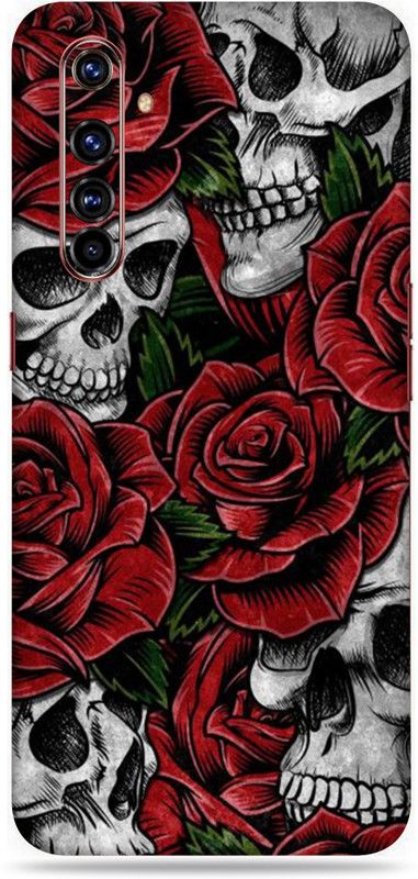 BugguSkin Realme X2, realme x2 Mobile Skin  (Ultra Super Rosses And Skulls Skin With High Matte Finish., Mobile Skin (Back+Side+Camera))