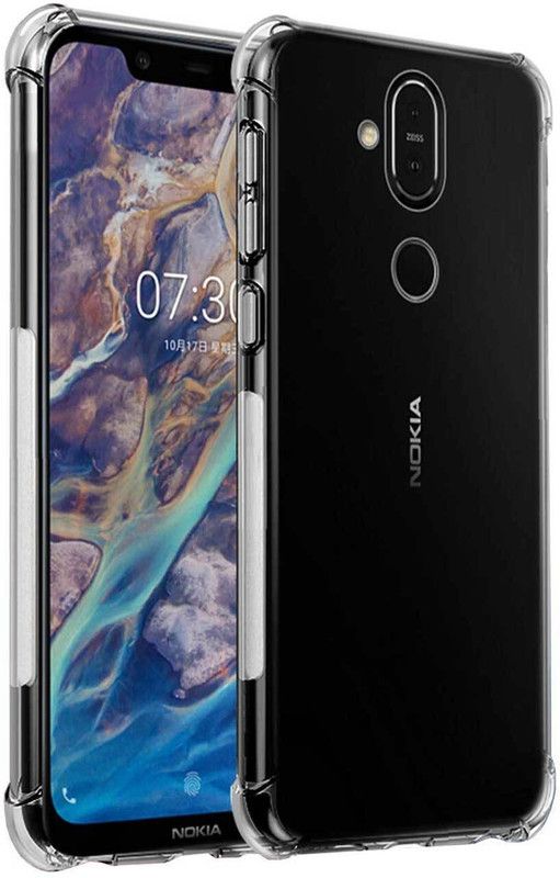 RRTBZ Back Cover for Nokia 8.1  (Transparent, Shock Proof, Silicon, Pack of: 1)