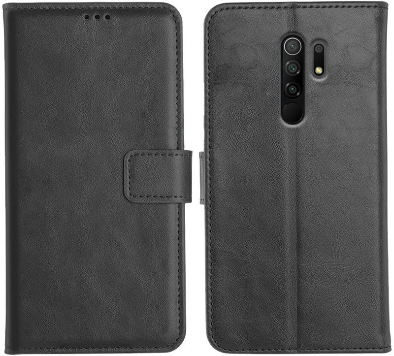 Genron Flip Cover for Poco M2  (Black, Dual Protection)