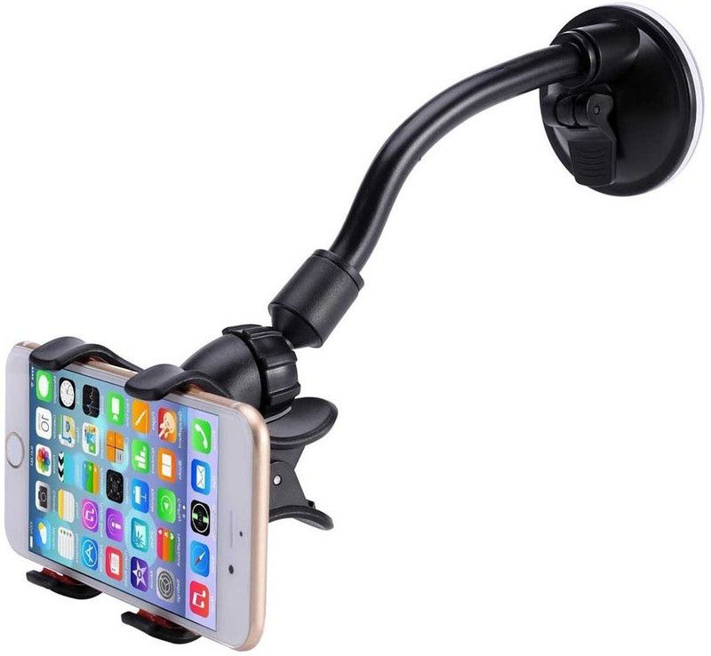 JAZLOG Universal 360 Rotating Double Clip Dashboard Phone Holder Mobile Holder