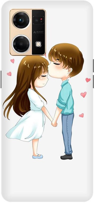 COVERJET Back Cover for OPPO F21 PRO- CPH2363-CUTE- GIRL- BOY- COUPLES- LOVE  (Blue, Hard Case, Pack of: 1)