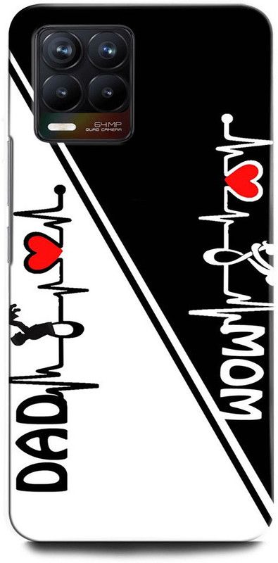 INTELLIZE Back Cover for Realme 8 RMX3085 MOTHER, MAA, FATHER, LIFE LINE, I LOVE MY MOM DAD  (Multicolor, Hard Case, Pack of: 1)
