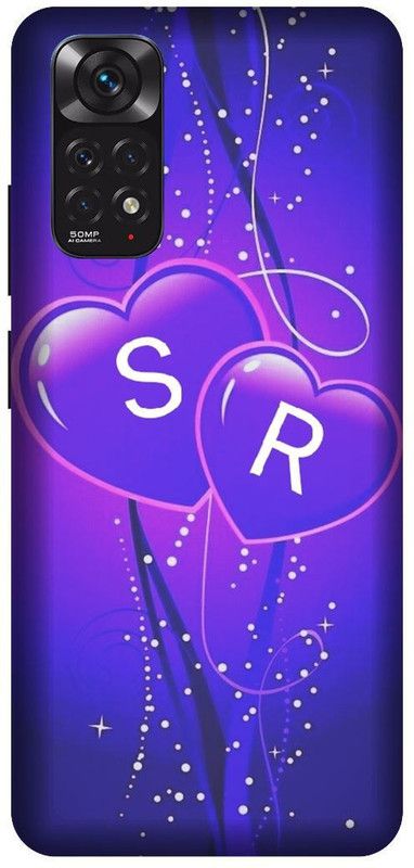 VS PRINT LINK Back Cover for Redmi Note 11s , 2201117SI ,SR, S LOVES R, SR NAME, SR Love Printed  (Purple, Hard Case, Pack of: 1)