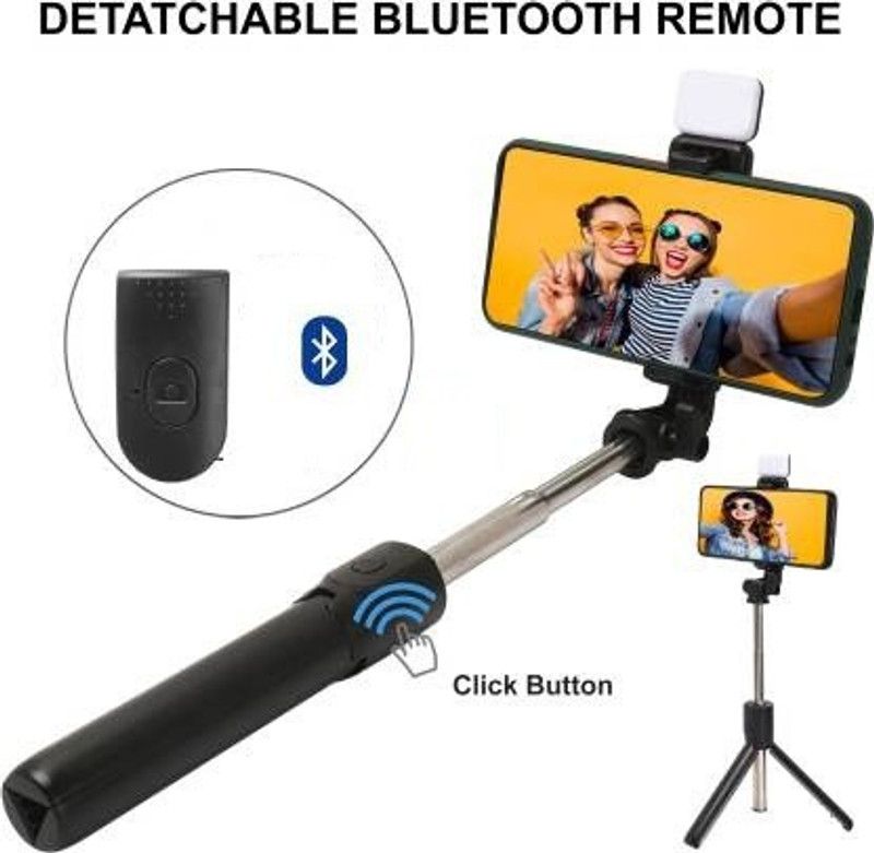 LOPAZ r1s Bluetooth Selfie Stick  (Black)