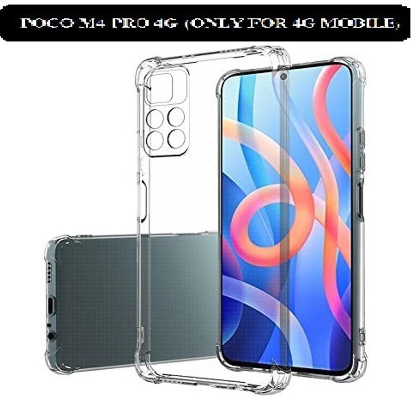 AKSHUD Back Cover for Poco M4 Pro (4g)  (Transparent, Shock Proof, Silicon, Pack of: 1)
