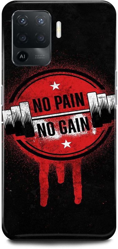 JUGGA Back Cover for OPPO F19 Pro, NO, PAIN, NO, GAIN, GYM, WORKOUT  (Black, Hard Case, Pack of: 1)